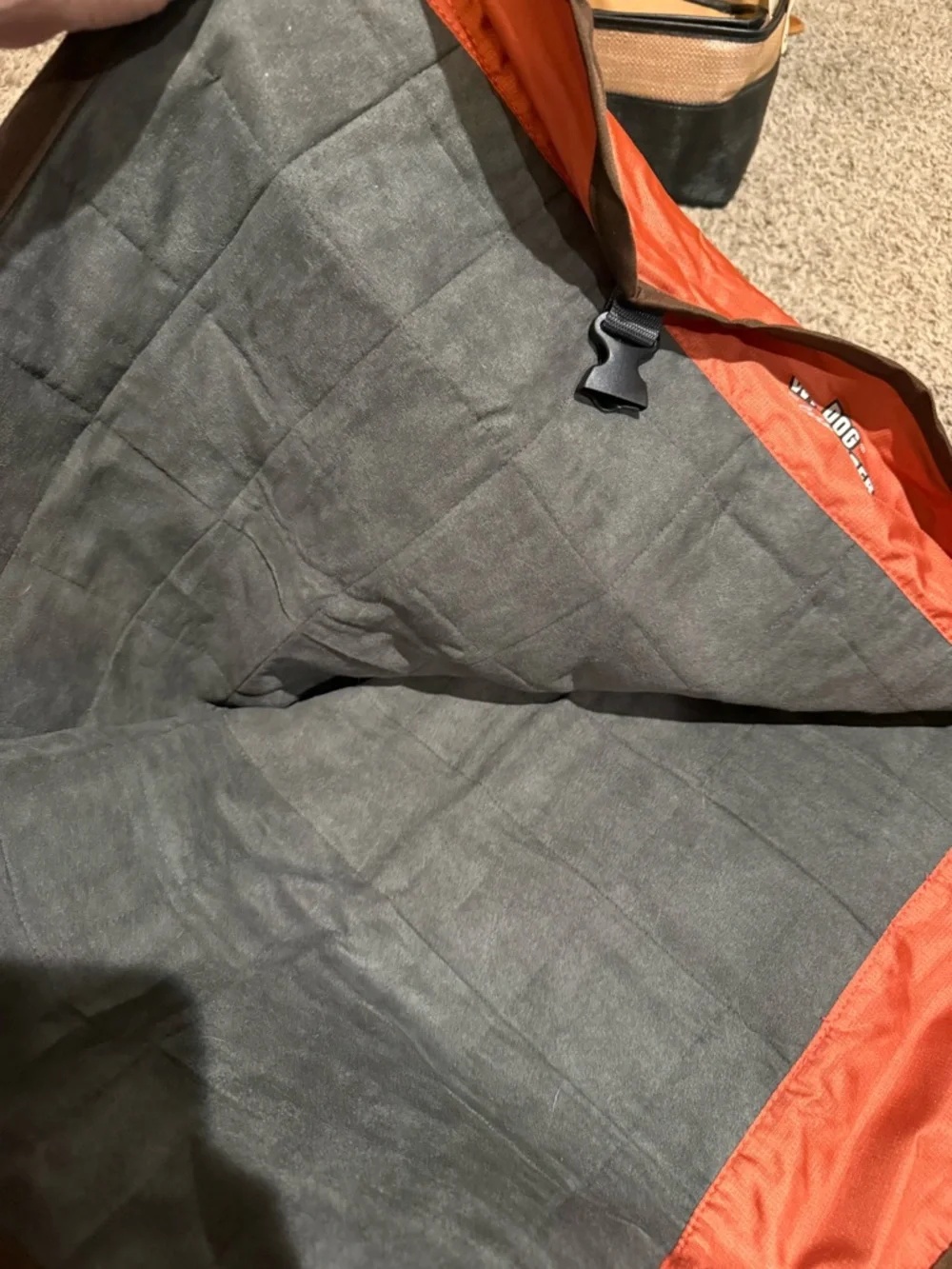 Rear Seat Protector - Orange and Gray